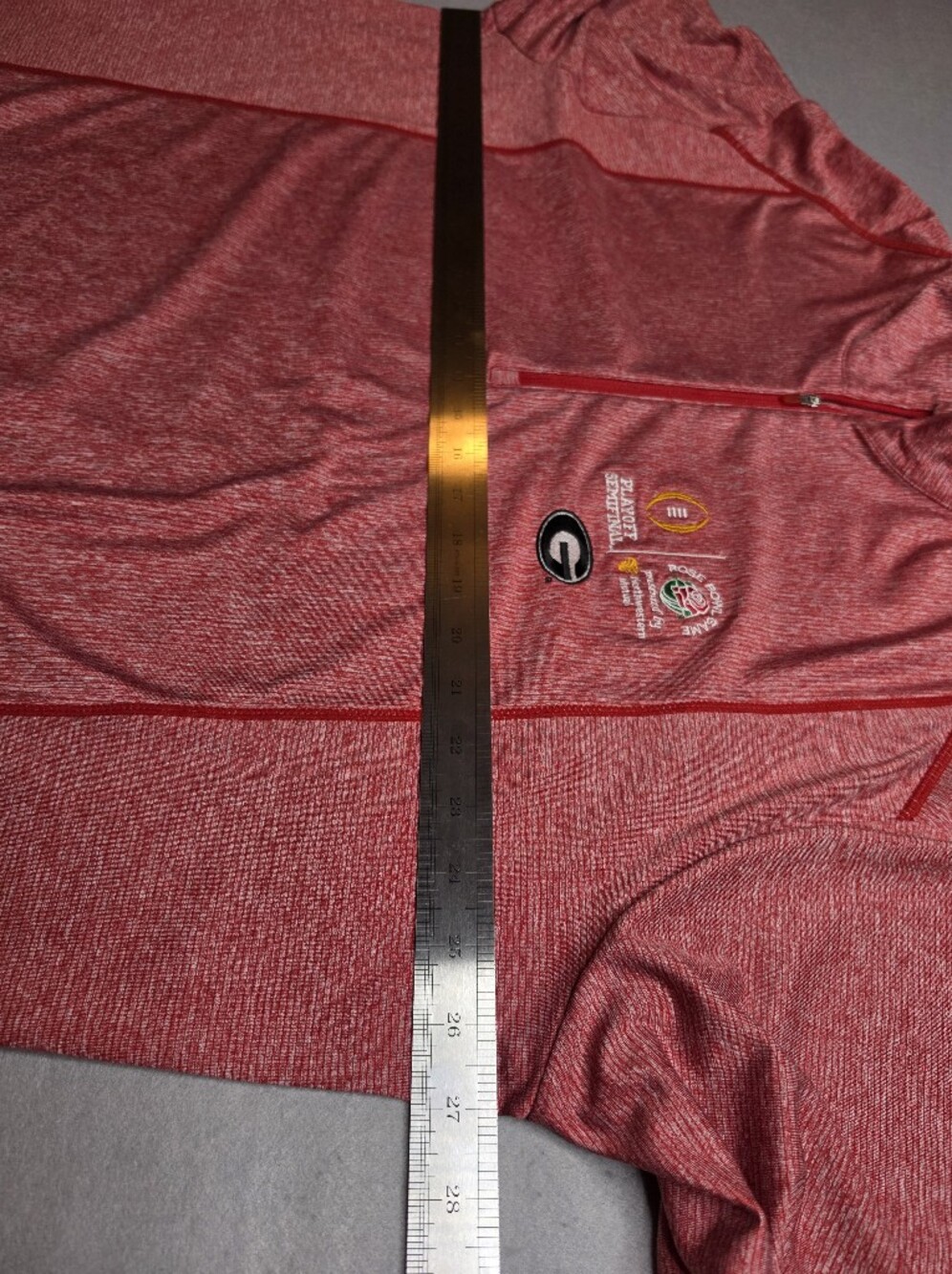 Antigua Red Georgia Rose Bowl Playoff Quarter-Zip Pullover XXL - Picture 7 of 8